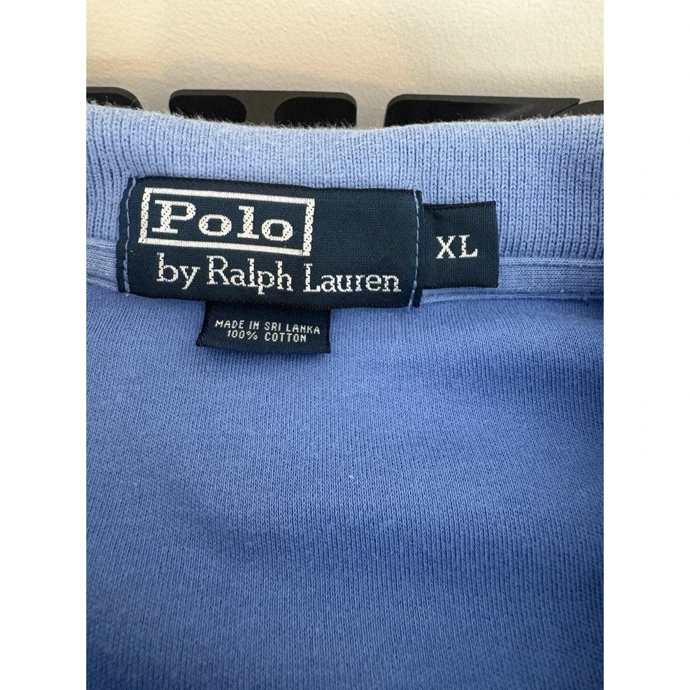 Polo Ralph Lauren Polo Shirt Men's XL Light Blue Short Sleeve Orange Pony